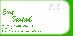 eva dudak business card
